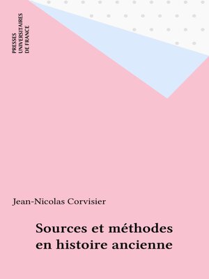 cover image of Sources et méthodes en histoire ancienne